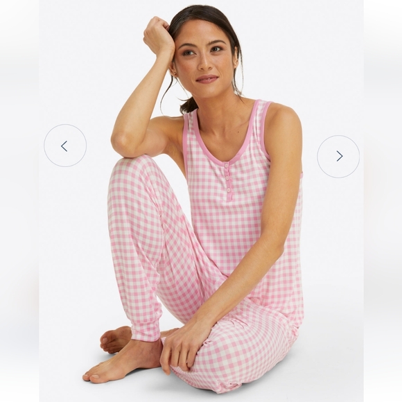 Draper James Pink Gingham Pajama Set - Picture 1 of 11